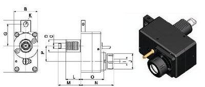轴向偏心筒夹动力刀座