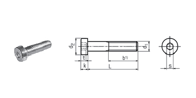 薄型内六角圆柱头螺钉A4-70